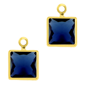 Anh&auml;nger aus Kristallglas Square Royal blue-gold