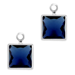 Anh&auml;nger aus Kristallglas Square Royal blue-silver