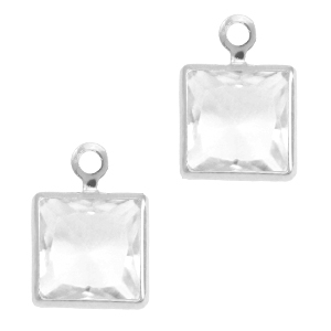 Anh&auml;nger aus Kristallglas Square Crystal-silver