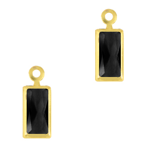 Anh&auml;nger aus Kristallglas Rectangle Jet black-gold