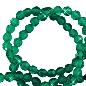 Perlen Naturstein Facett geschliffen 3mm Green-pearl shine coating
