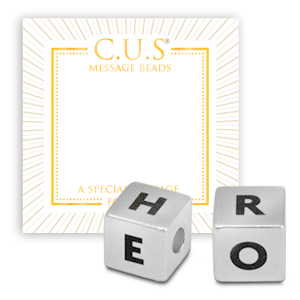 C.U.S&reg; Message Beads W&uuml;rfel Hero 8mm Antik silber (Nickelfrei)