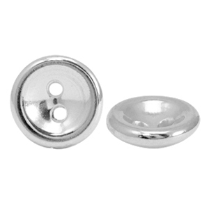 Perle Metall DQ Knopf 10mm Antik silber (Nickelfrei)