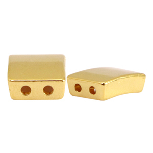 Perle Metall DQ Duo Beads rectangle Gold (Nickelfrei)