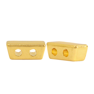 Perle Metall DQ Duo Beads rectangle Gold (Nickelfrei)