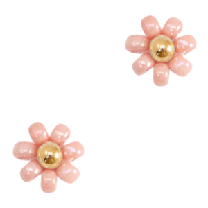 Miyuki-Blumenperle 8mm Salmon pink-gold