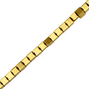 Perlen aus Hematite Cube 2mm Gold