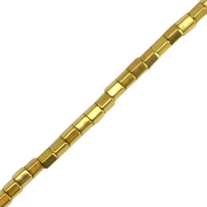 Perlen aus Hematite Tube 2mm Gold