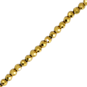 Perlen aus Hematite Facett 2mm Gold