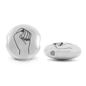 Perle Metall DQ fist Antik silber (Nickelfrei)