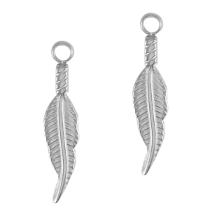 Anh&auml;nger aus Stainless Steel - Rostfreiem Stahl Feather Silber