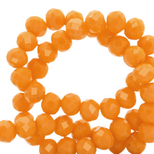 Facetten Top Glas Perlen 6x4mm Rondellen Tangerine orange-pearl shine coating