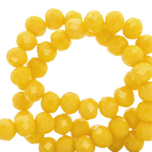 Facetten Top Glas Perlen 4x3mm Rondellen Yellow flash-pearl shine coating