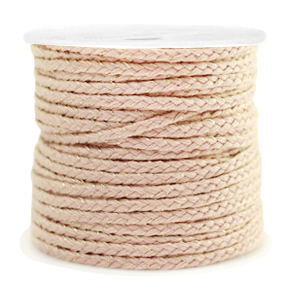 Band Macram&eacute; geflochten 2mm Gold-light pink