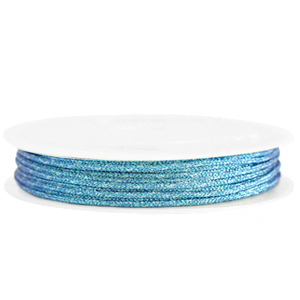 Band Macram&eacute; geflochten 1mm Azure blue metallic