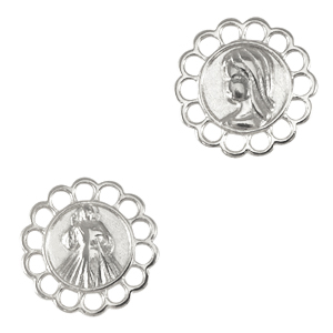 Anh&auml;nger Metall DQ Zwischenst&uuml;ck Jesus and Maria Antik silber (Nickelfrei)