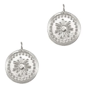 Anh&auml;nger Metall DQ flower Antik silber (Nickelfrei)