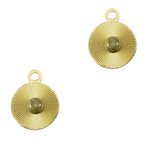 Anh&auml;nger aus Stainless Steel - Rostfreiem Stahl 12mm mit Naturstein Gold-horizon gray