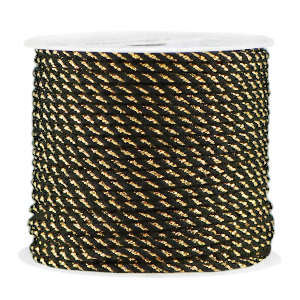 Band Macram&eacute; twisted 2mm Gold-black