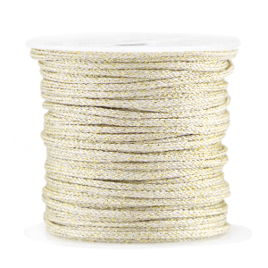 Band Macram&eacute; geflochten 2mm Gold-ivory