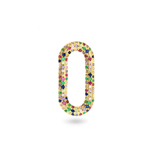 Zirconia Rainbow Oval Zwischenst&uuml;ck Gold