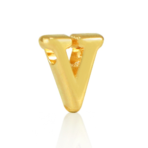 Perle Buchstabe Metall DQ V Gold (Nickelfrei)