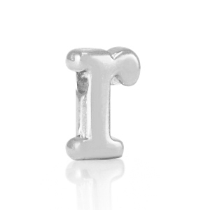 Perle Buchstabe Metall DQ R Antik silber (Nickelfrei)