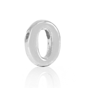 Perle Buchstabe Metall DQ O Antik silber (Nickelfrei)
