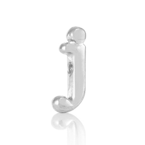 Perle Buchstabe Metall DQ J Antik silber (Nickelfrei)