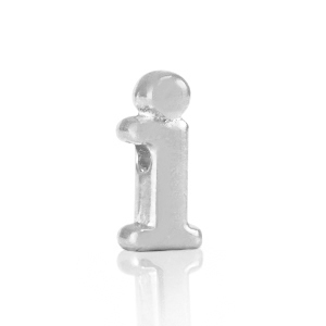 Perle Buchstabe Metall DQ I Antik silber (Nickelfrei)
