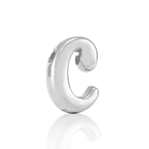 Perle Buchstabe Metall DQ C Antik silber (Nickelfrei)