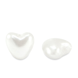 Perlenimitate Heart White
