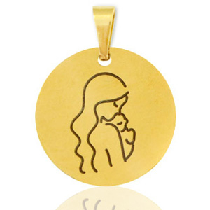 Anh&auml;nger aus Stainless Steel - Rostfreiem Stahl mother Gold