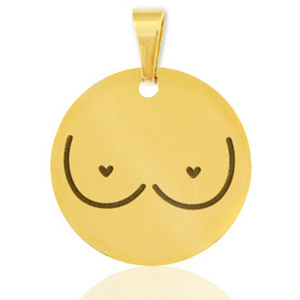 Anh&auml;nger aus Stainless Steel - Rostfreiem Stahl breasts Gold