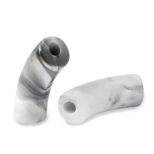 Perlen aus Acryl Tube White-grey marble