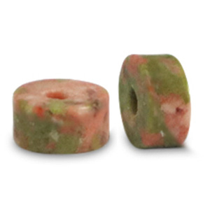 Disc Natursteinperlen Quarz 6x3mm Tan brown