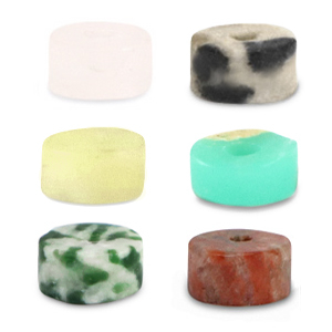 Disc Natursteinperlen Mix 4x2mm Multicolour red green