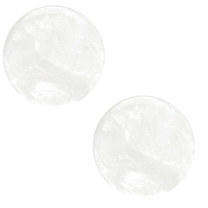 12 mm flach Polaris Elements Cabochon Jais White