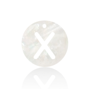 Anh&auml;nger Muschel S&uuml;&szlig;wasserperlmutt Buchstaben X White (Naturliche Farbe Muschel)