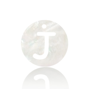 Anh&auml;nger Muschel S&uuml;&szlig;wasserperlmutt Buchstaben J White (Naturliche Farbe Muschel)