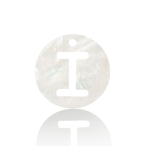 Anh&auml;nger Muschel S&uuml;&szlig;wasserperlmutt Buchstaben I White (Naturliche Farbe Muschel)