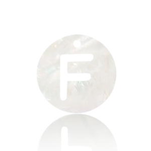 Anh&auml;nger Muschel S&uuml;&szlig;wasserperlmutt Buchstaben F White (Naturliche Farbe Muschel)