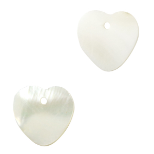Anh&auml;nger Muschel S&uuml;&szlig;wasserperlmutt Heart White (Naturliche Farbe Muschel)