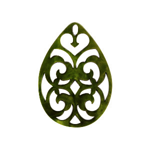 Anh&auml;nger aus Resin Tropfen Barock Dark olive green