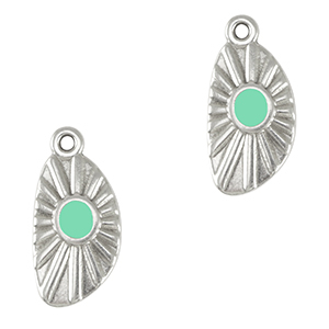 Anh&auml;nger Metall DQ irregular Antik silber-veraman blue (nikkelvrij)