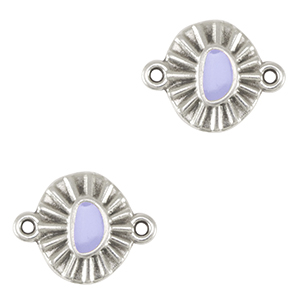 Anh&auml;nger Metall DQ Connector Antik silber-lavender purple (nikkelvrij)