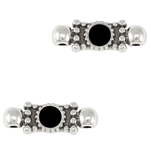 Anh&auml;nger Metall DQ Connector Antik silber-black (nikkelvrij)