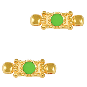 Anh&auml;nger Metall DQ Connector Gold-neon green (nikkelvrij)
