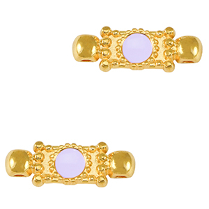 Anh&auml;nger Metall DQ Connector Gold-lavender purple (nikkelvrij)