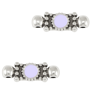 Anh&auml;nger Metall DQ Connector Antik silber-lavender purple (nikkelvrij)